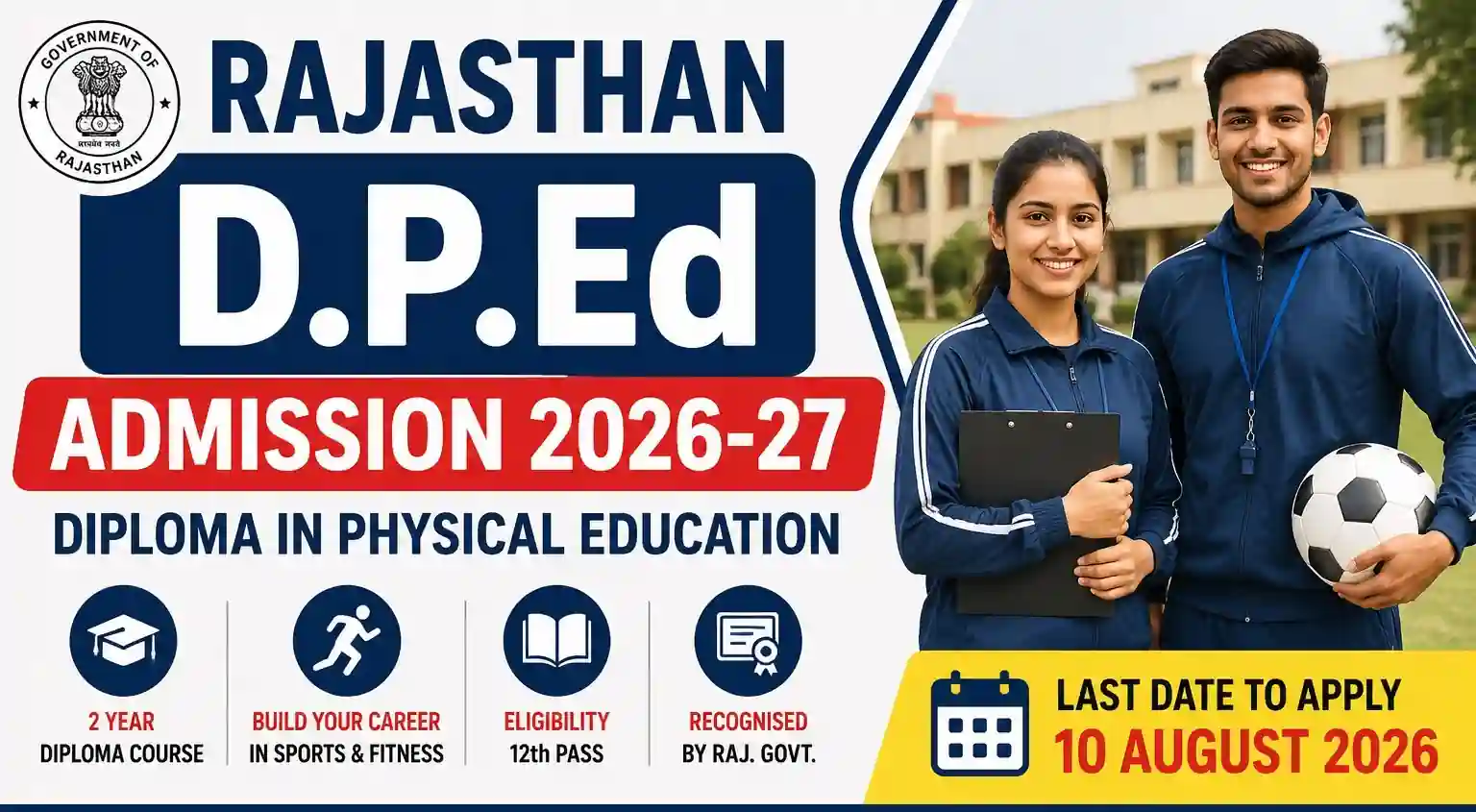 Rajasthan D.P.Ed Admission 2026-27 Apply Online for Physical Education Diploma Course