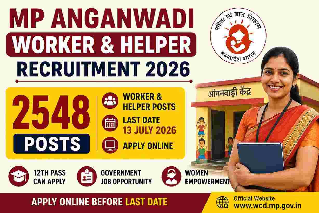 Madhya Pradesh MP Anganwadi Worker and Helper Recruitment 2026 Notification Out for 2548 Posts, Apply Online