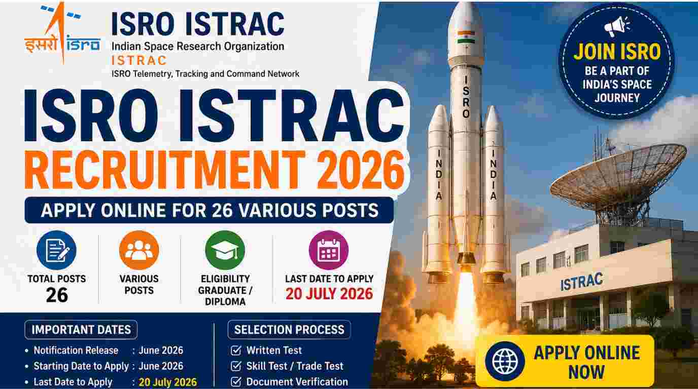 ISRO ISTRAC Recruitment 2026 Notification Out for 26 Various Technical Assistant & Technician Various Posts, Apply Online