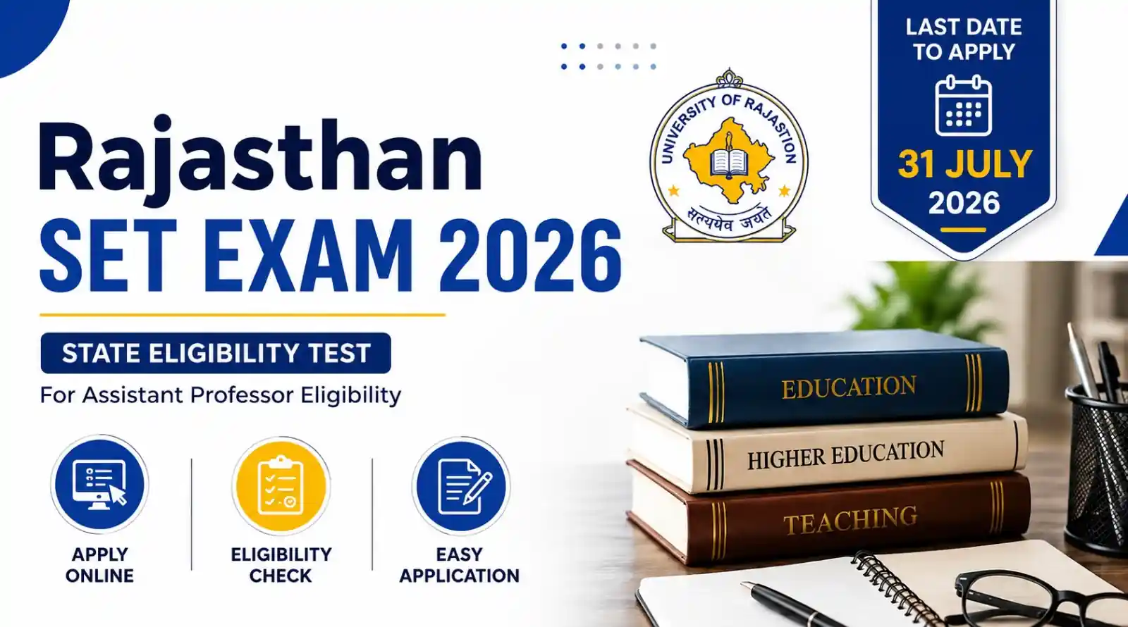 Rajasthan SET Examination 2026 Notification Out, Apply Online 