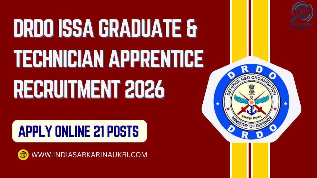 DRDO ISSA Graduate & Technician Apprentice Recruitment 2026: Apply ...