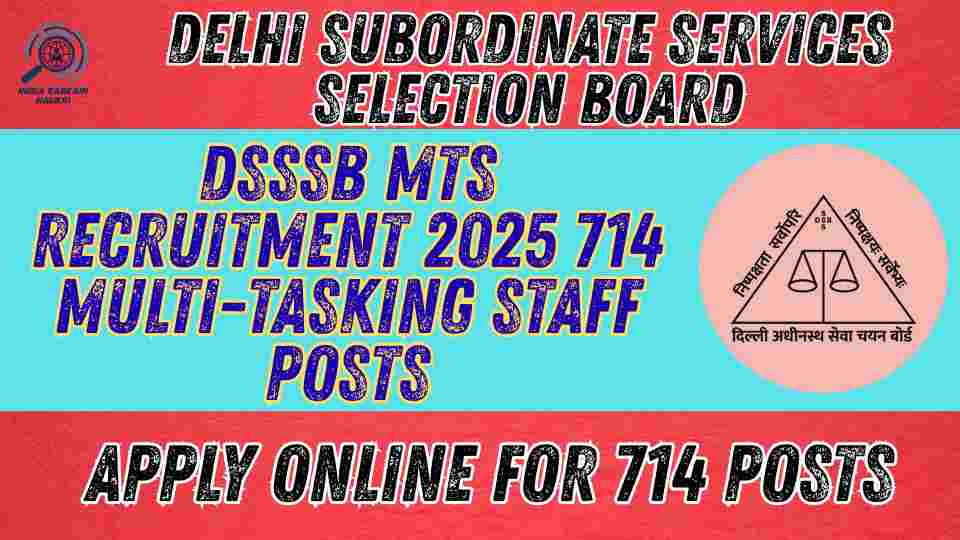 DSSSB MTS Recruitment 2026: Apply Online for 714 Multi-Tasking Staff Posts