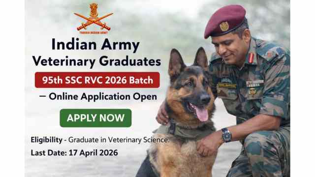 Batch Rvc Indian Amry Veterinary Graduates SSC RVC 2026 Batch Recruitment 2026