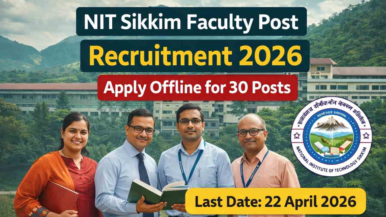 NIT Sikkim Faculty Post Recruitment 2026 Apply Offline for {30 Posts}