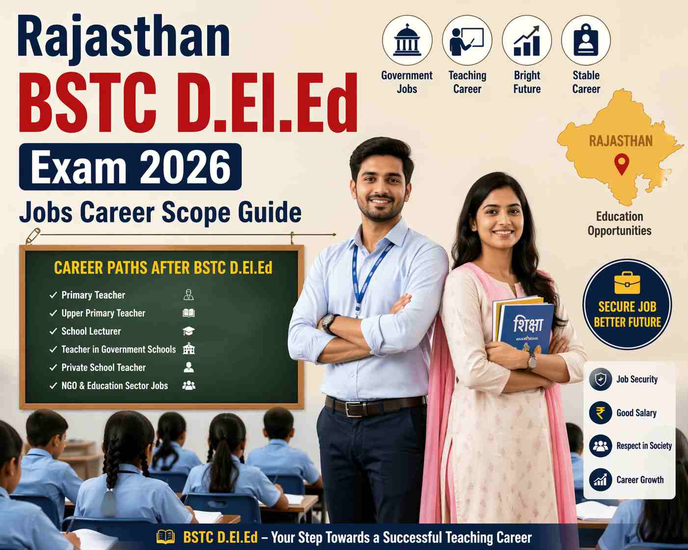 Rajasthan BSTC D.El.Ed Exam 2026 Jobs Career Scope Guide