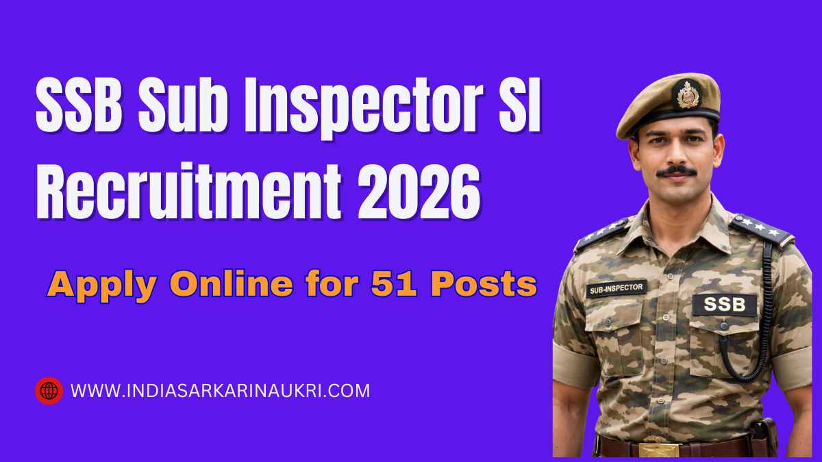 SSB Sub Inspector SI Recruitment 2026 Apply Online for {51 Posts}