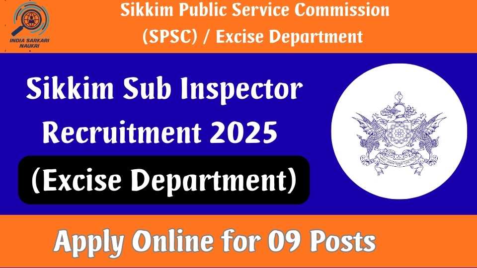 Sikkim Sub Inspector Recruitment 2025 Apply Online for {09 Posts}