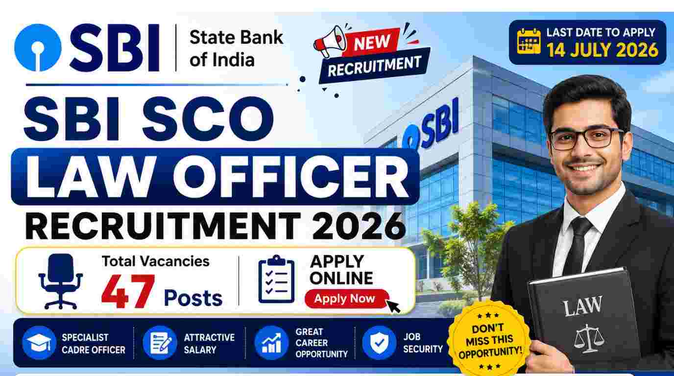 SBI SCO Law officer Recruitment 2026 Notification Out for 47 Vacancies, Apply Online