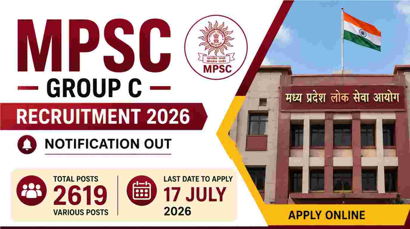 Maharashtra MPSC Group C Recruitment 2026 Notification Out for 2619 Various Posts,  Apply Online 