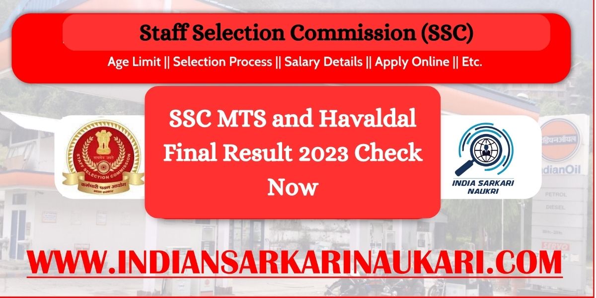 SSC MTS and Havaldal Final Result 2023 Check Now