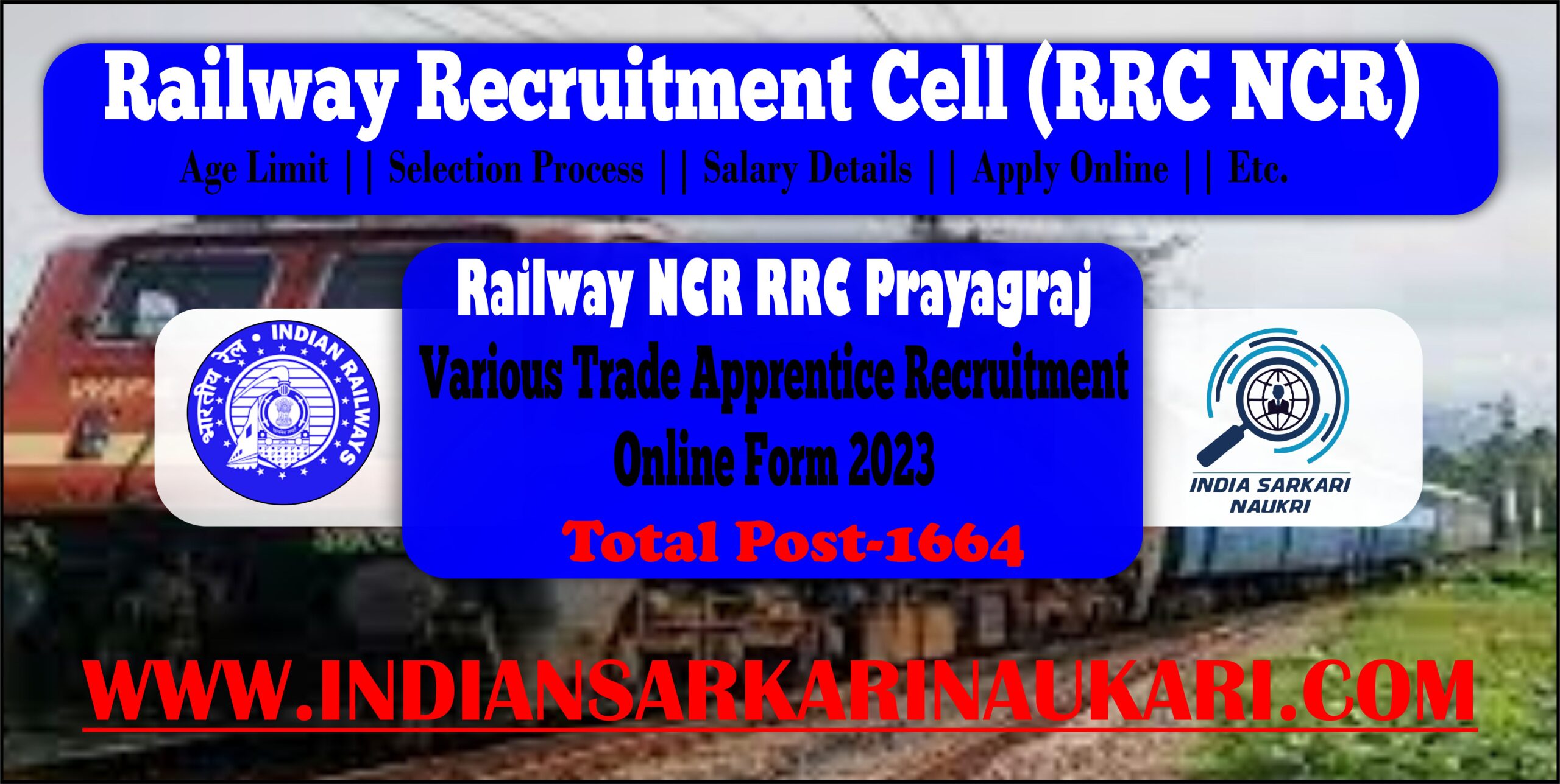 Railway NCR RRC Prayagraj Apprentice Merit List 2023 Released for 1664