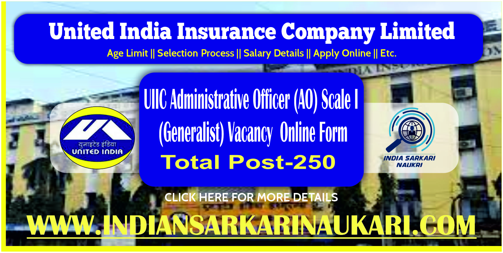 UIIC Administrative Officer Recruitment 2024 Apply Online for 240 Posts