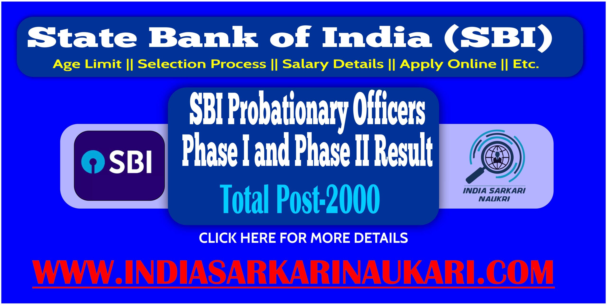 SBI PO Pre Phase I and Mains Phase II Result Exam 2023 Declared for [ 2000 Post]
