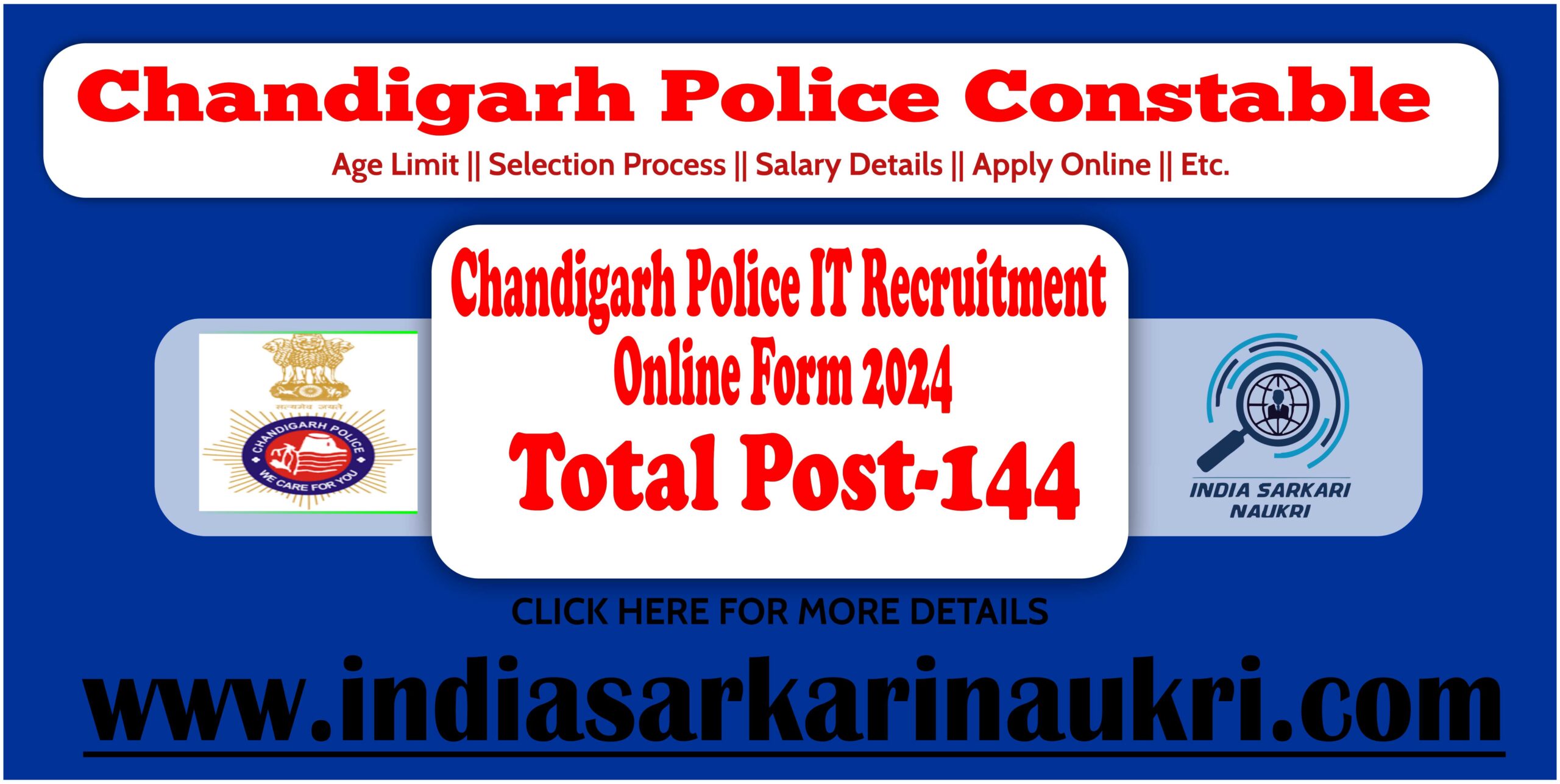 Chandigarh Police IT Recruitment 2024 Eligibility Age Limit