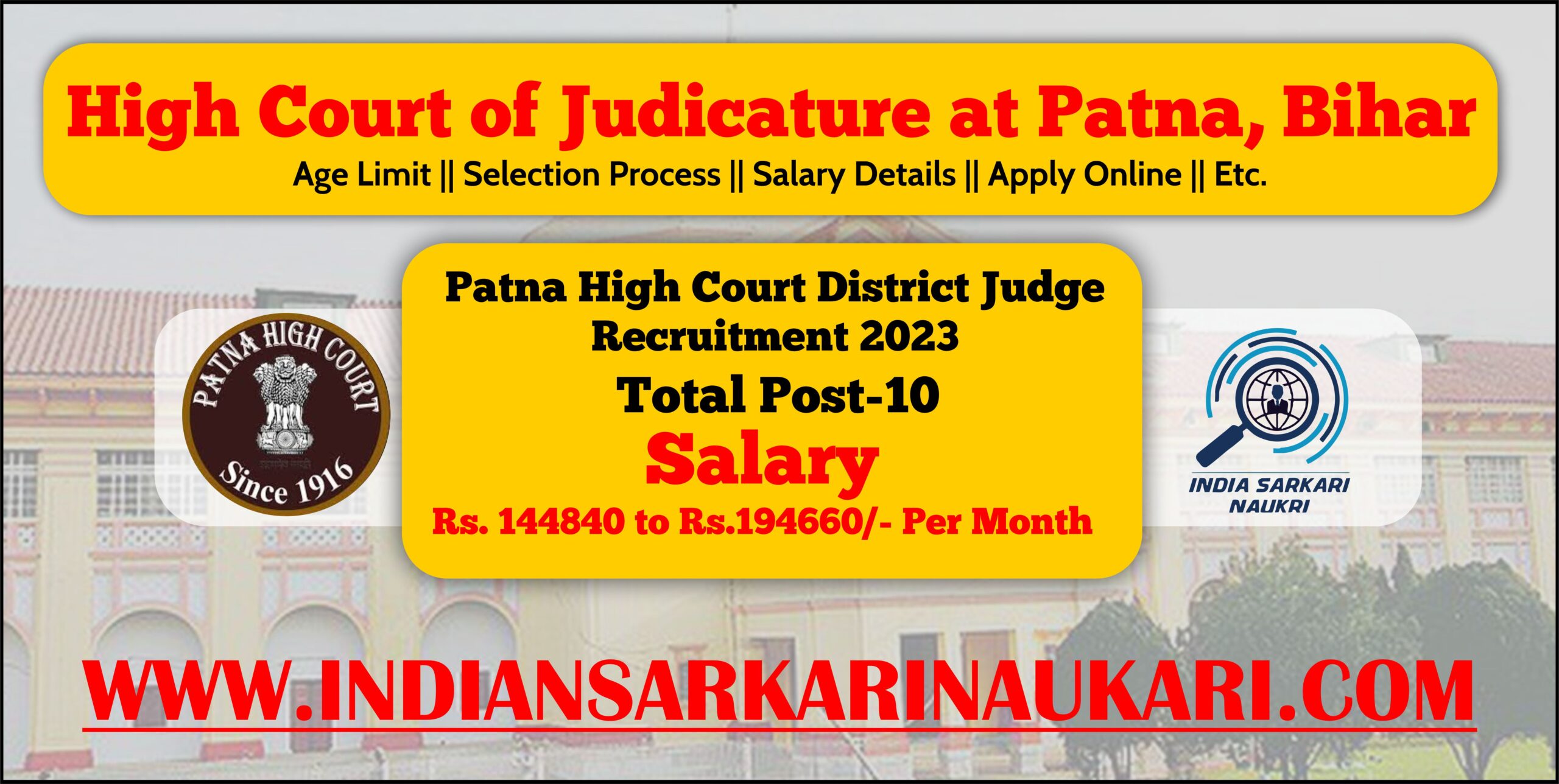 Patna High Court District Judge Pre Result 2024 Out for 30 Posts