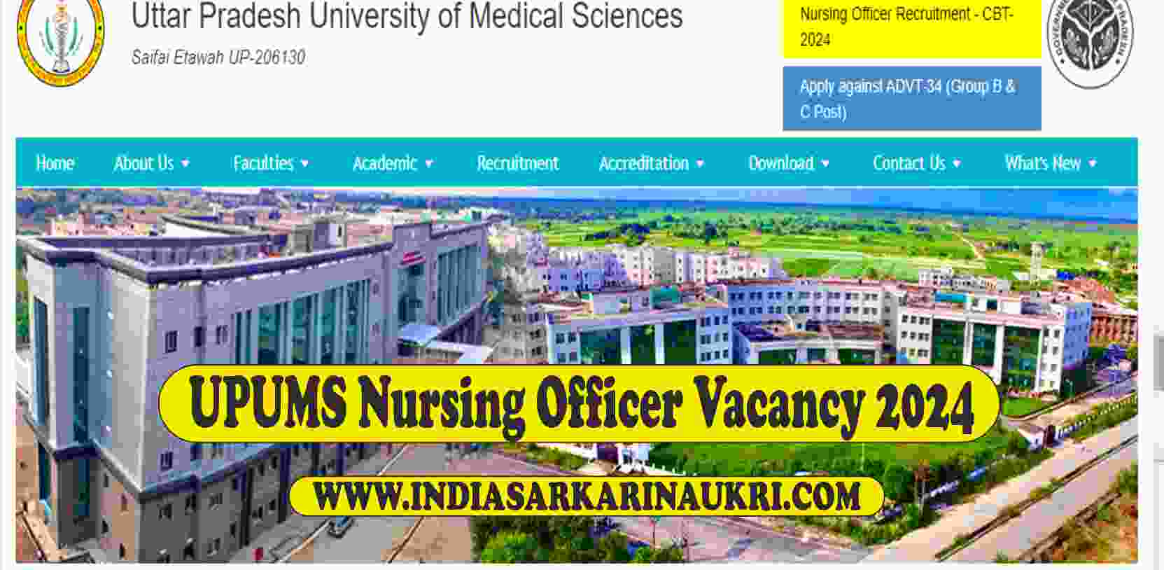 UPUMS Nursing Officer Recruitment 2024 Result Declared for 535 Posts