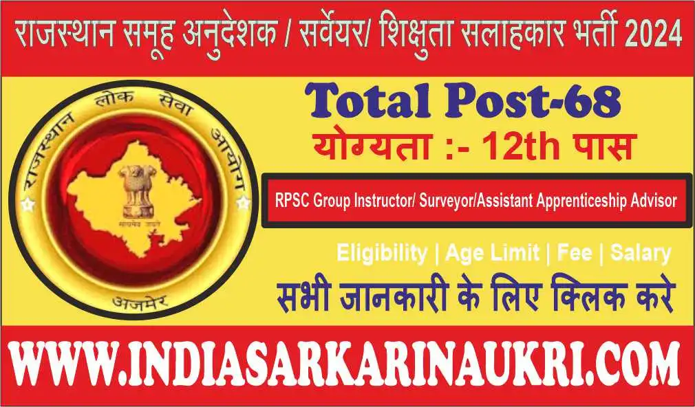 RPSC Group Instructor Surveyor Assistant Apprenticeship Advisor Grade II Recruitment 2024 Apply