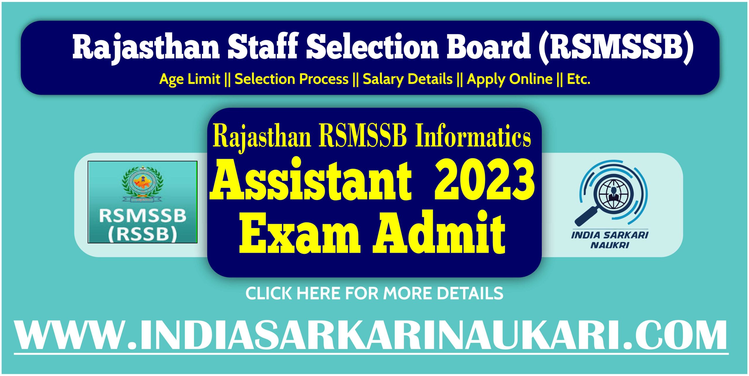 Rajasthan RSMSSB Informatics Assistant Typing Test Final Result 2024 Out