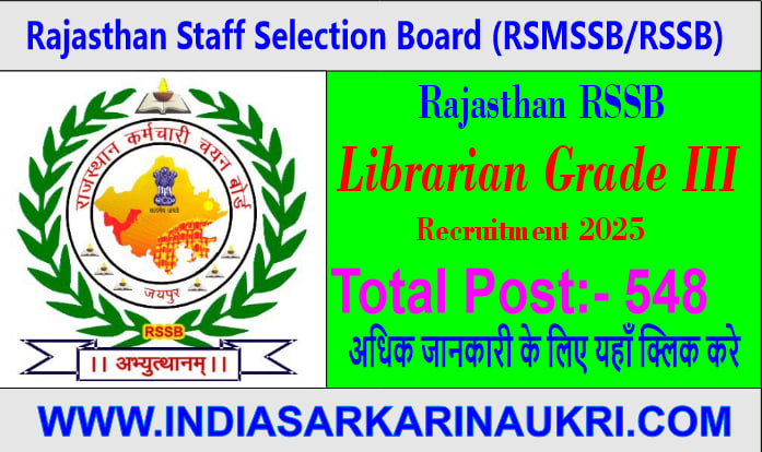 Rajasthan RSSB Librarian Grade III Recruitment 2024 Apply for 600 Posts Exam City Details Available