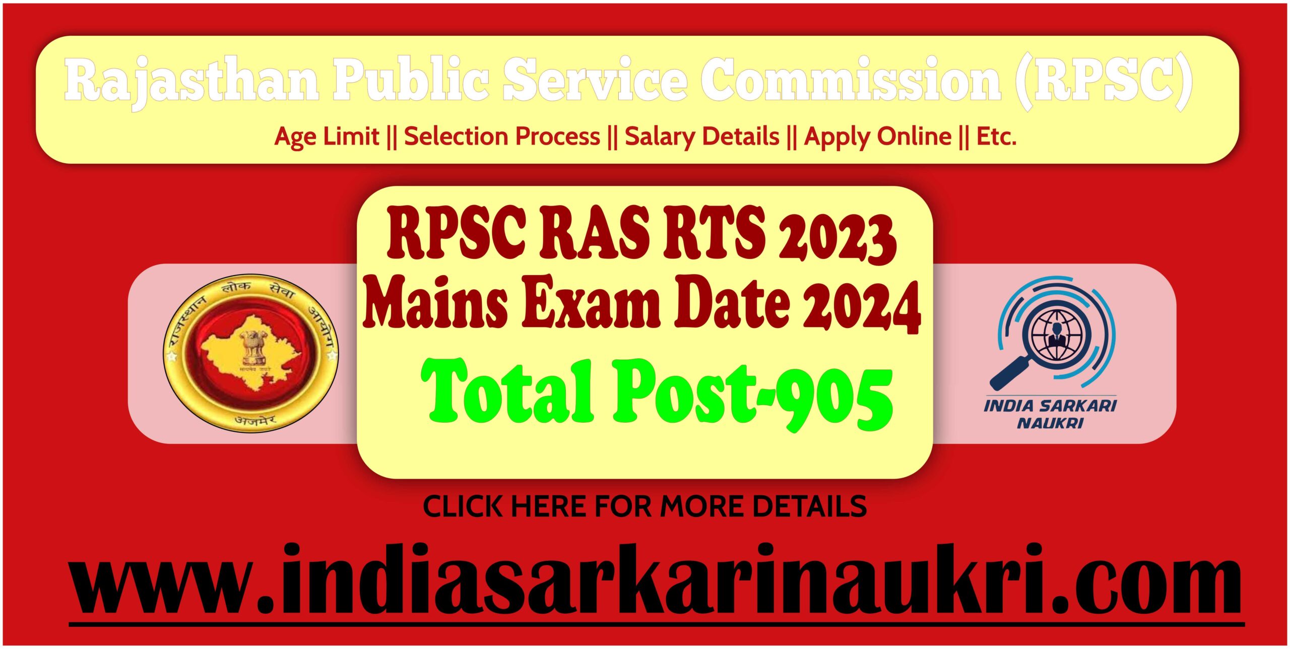 RPSC RAS/RTS Recruitment 2023 Mains Exam Marks Released for 972 Posts