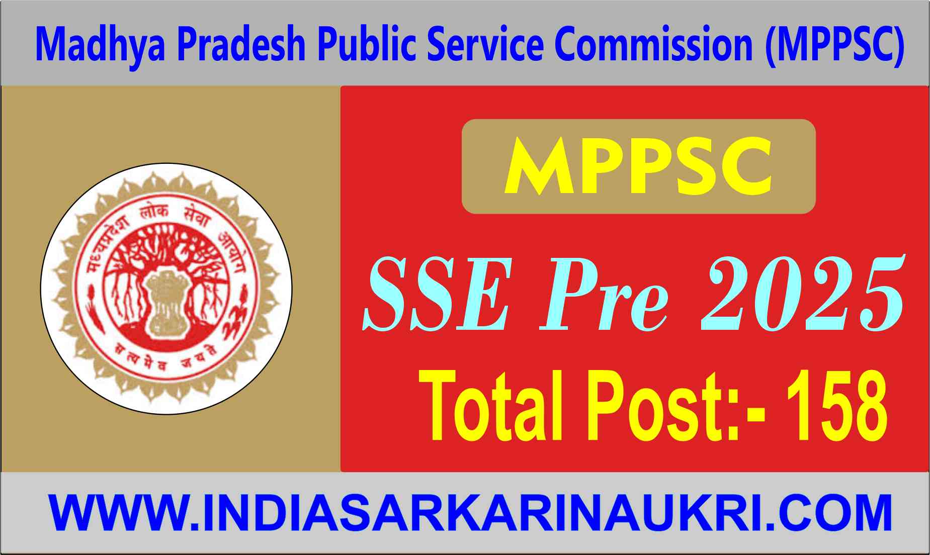 MPPSC State Services Exam ( SSE) Pre Recruitment 2025